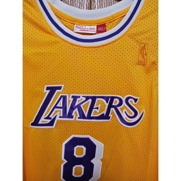 Kobe Bryant #8 (Mitchell/Ness)-(Lakers)-(Yellow)-(Jersey)-(New Cond.)-(L)-$95 - Picture 9 of 13
